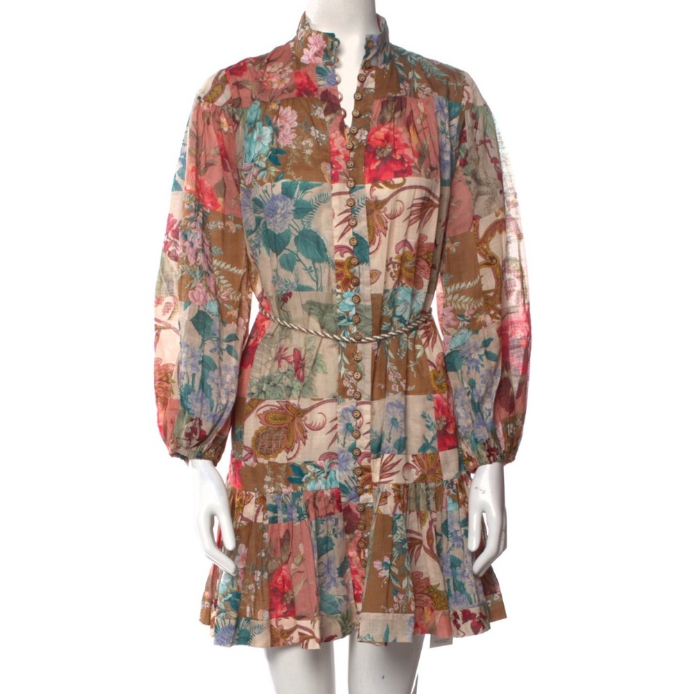 Beulah printed drop waist button front dress NWOT